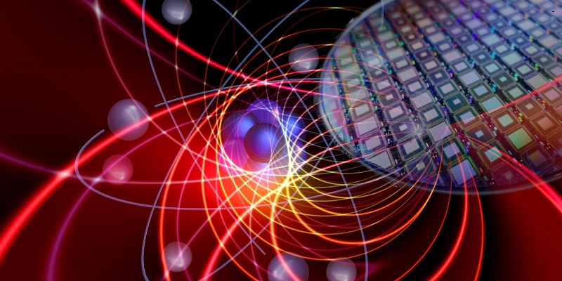 atom and D Wave Quantum Computing wafer