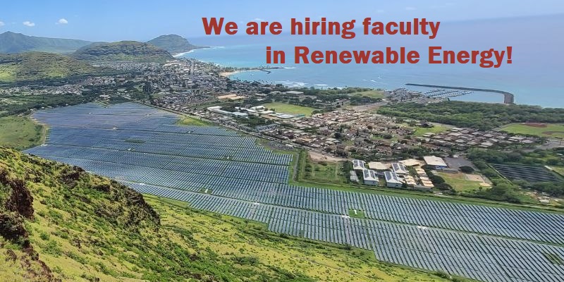 We are hiring faculty in Renewable Energy!