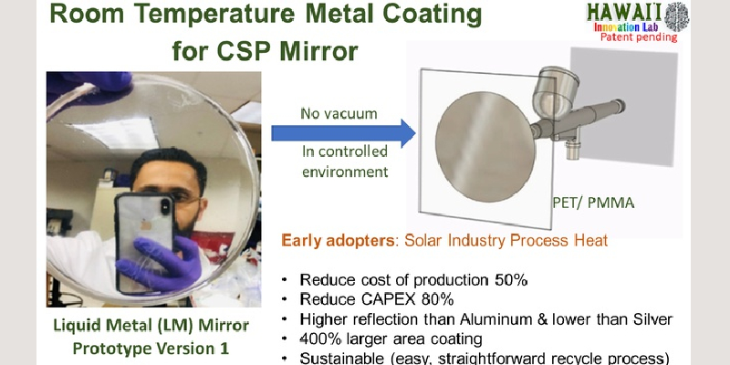 Summary of project with photo of C S P mirror